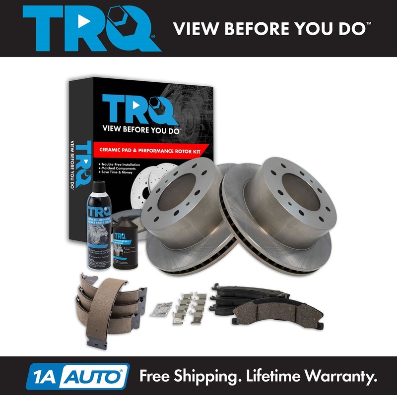 TRQ Rear Brake Pad & Rotor Kit Ceramic Fits 2016-2019 Chevrolet Suburban 3500 HD