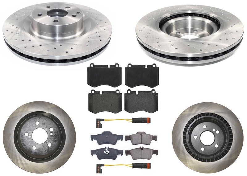 350MM Front & Rear Coated Rotors & EPS Brake Pads For CL600 2007 2008 2009 2014