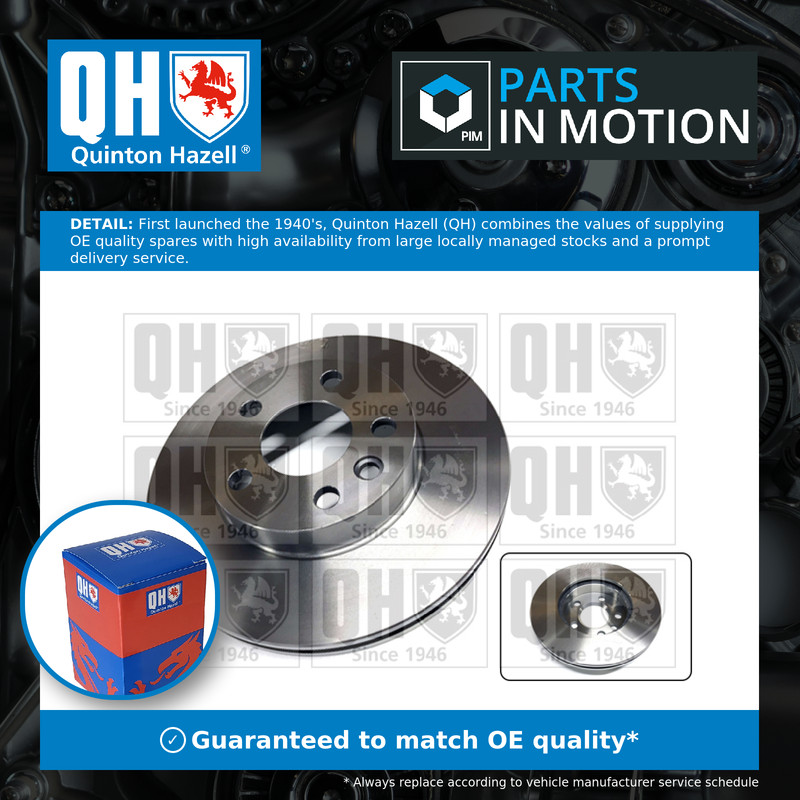 2x Brake Discs Pair Vented 280mm BDC4732 Quinton Hazell Set 701615301F Quality