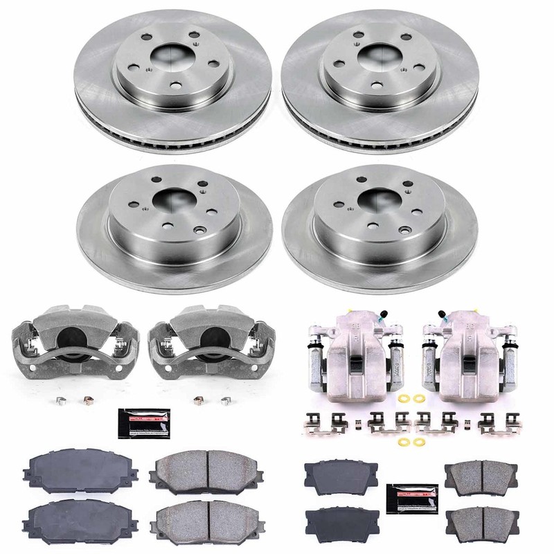 Powerstop 275mm Front 281mm Rear Brake Discs Calipers Pads Kit for 2011-18 RAV4 gallery