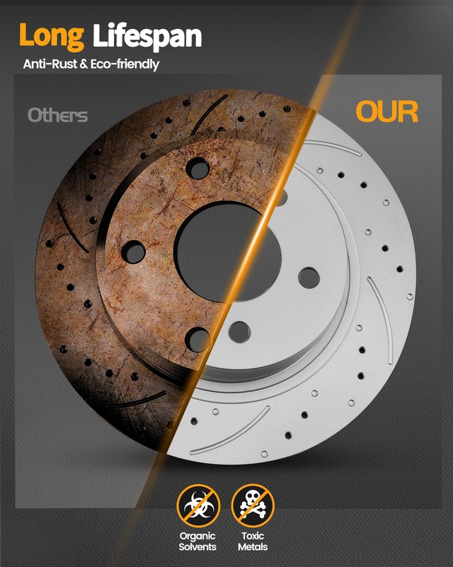 307.8mm Rear Drilled Disc Rotors Ceramic Brake Pad for Nissan 370Z/350Z/INFINITI gallery