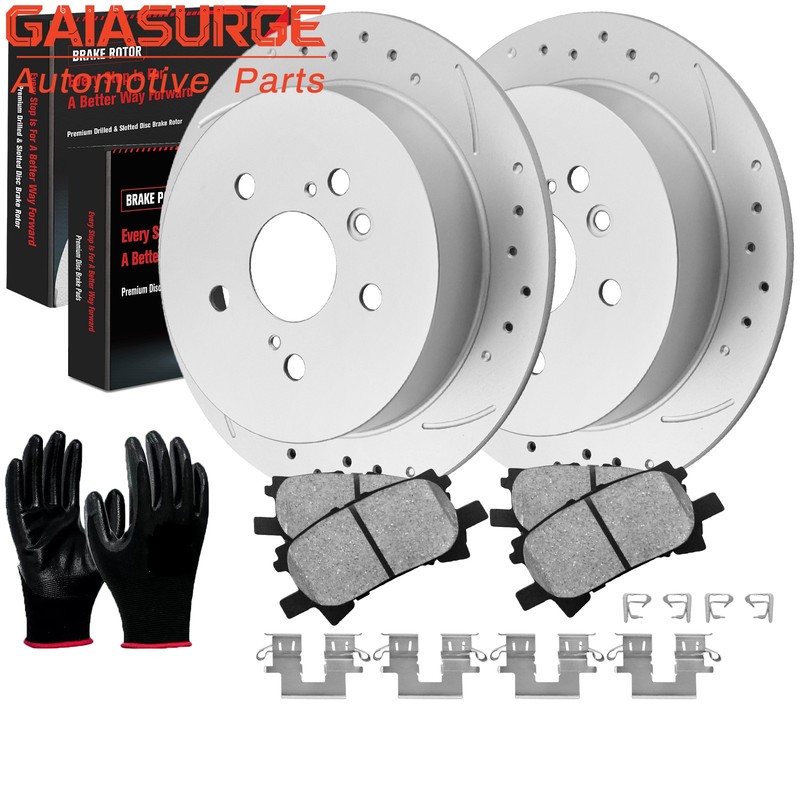 Rear Disc Rotors Brake Pads Kits FOR 2004-2007 Toyota Highlander 2.4L 3.3L 5LUG