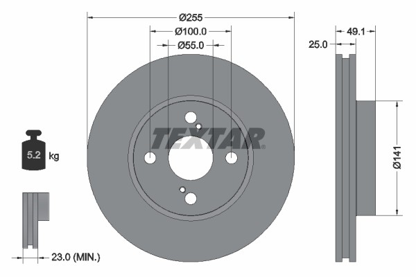 Textar 92125903 Brake Disc for Lifan, Toyota gallery