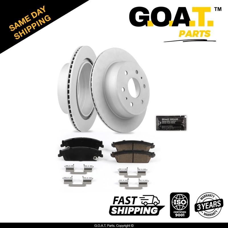 Rear Brake Rotors & Ceramic Brake Pads w/Hardware for 07-13 Chevrolet Avalanche