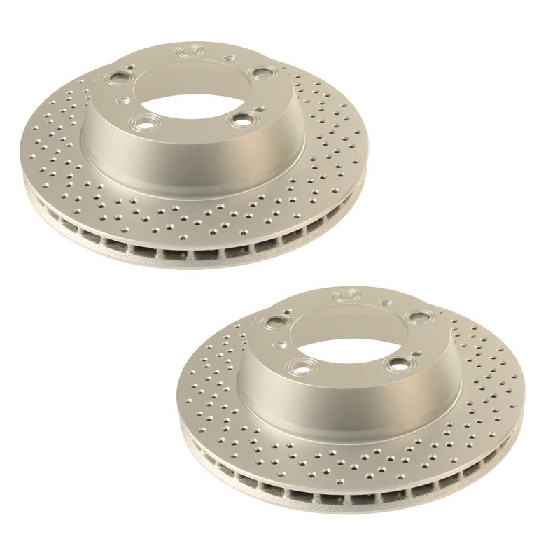 SHW Performance Set 2 Rear Drilled 299mm Disc Brake Rotors for Porsche Boxster