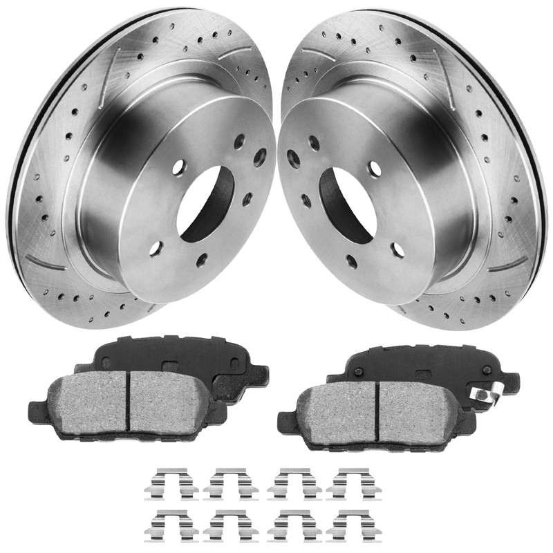 11.5 in Rear Brake Disc Rotors Pads & Calipers for Nissan Rogue Rogue Select gallery