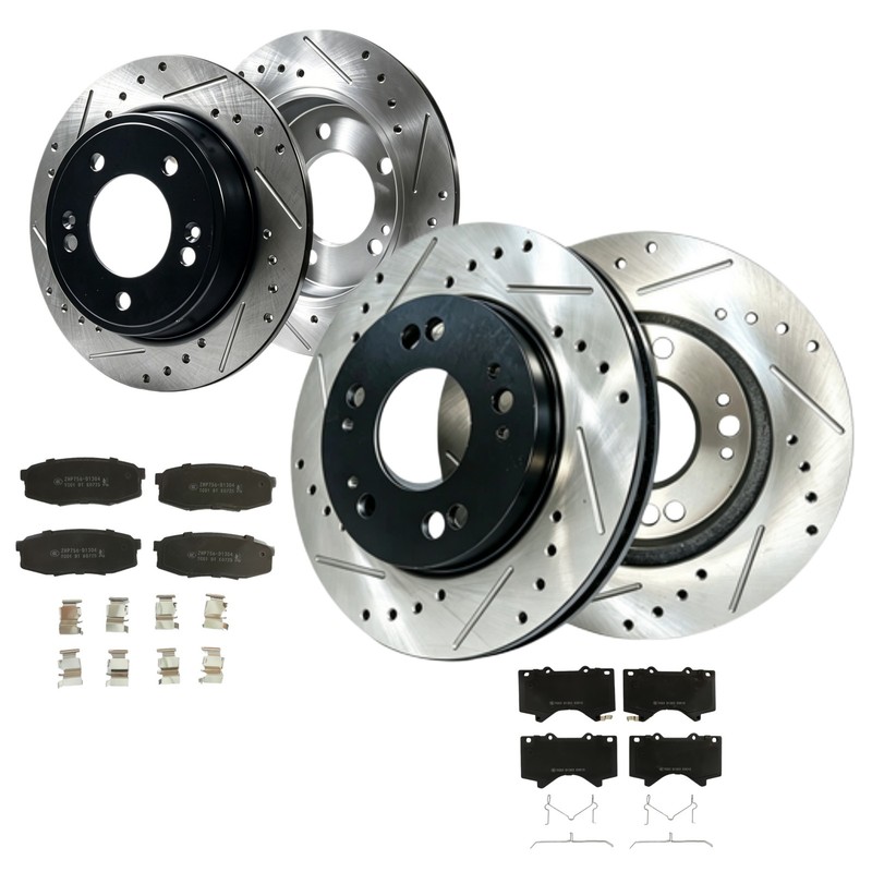 354mm Front Rear Drilled Disc Rotor Pad for Lexus LX570 Toyota Tundra 2016 2017