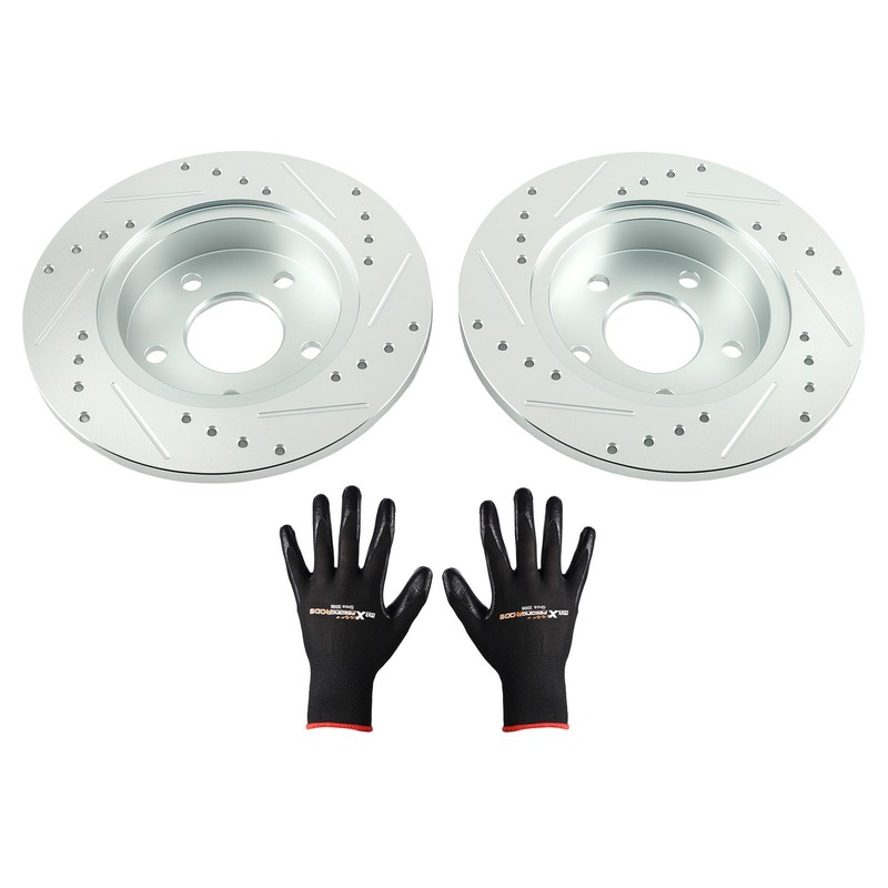 Rear Drilled & Slotted Disc Brake Rotor For Chevrolet HHR 2008-2010/Malibu 04-12