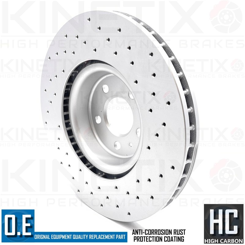 FOR AUDI A6 A7 A8 FRONT REAR CROSS DRILLED COATED BRAKE DISCS 350mm 330mm gallery