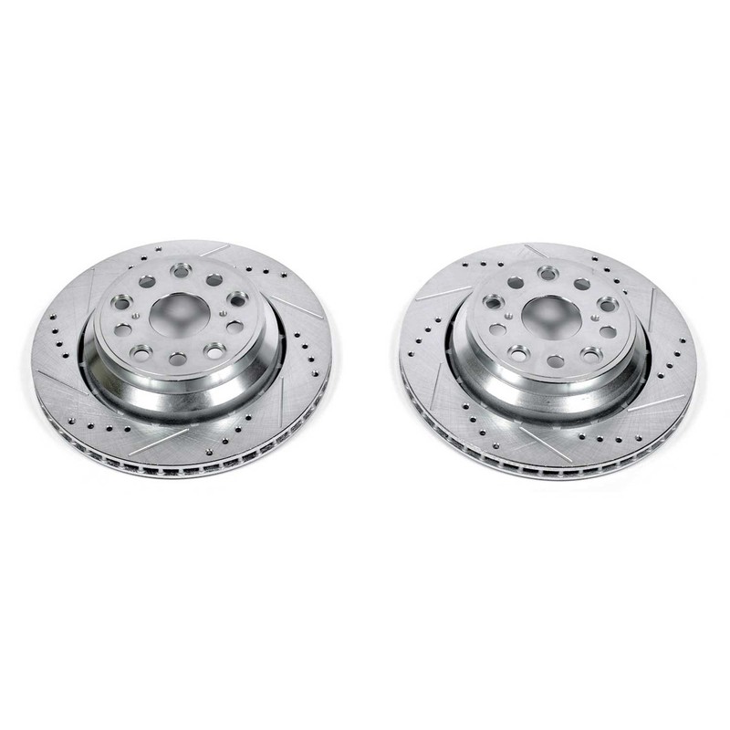 PowerStop Evolution Drilled Slotted Rotors Pair Rear For Lexus LS460