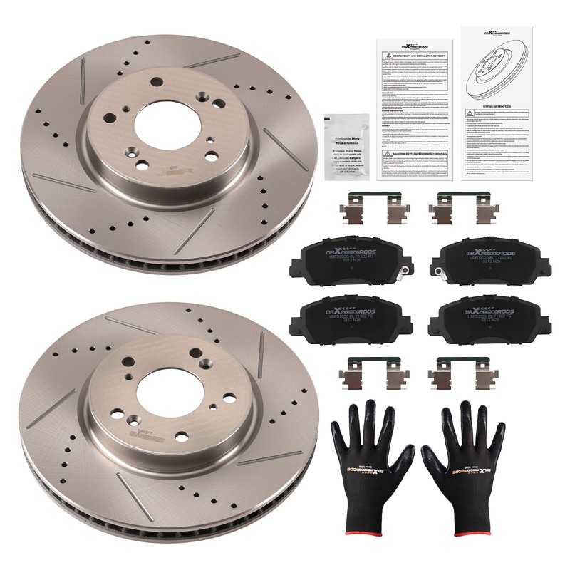 Front Brake Rotors & Ceramic Pads Set for Honda Accord 2013 2014 2015 2016-2022