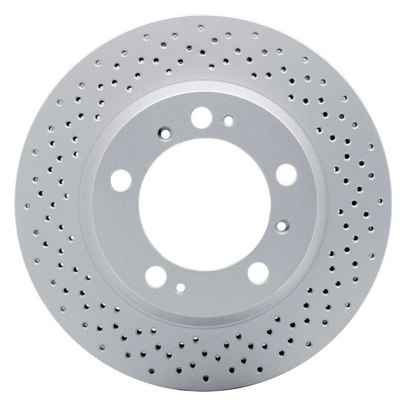 For Porsche Boxster 00-08 Carbon GEOMET Drilled 1-Piece Rear Brake Rotor gallery