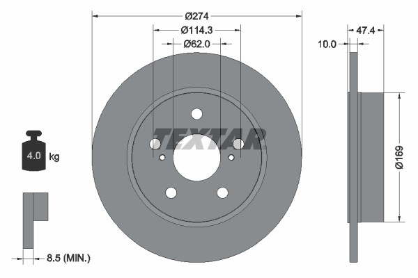 Textar 92321103 Brake Disc for Suzuki, Toyota gallery