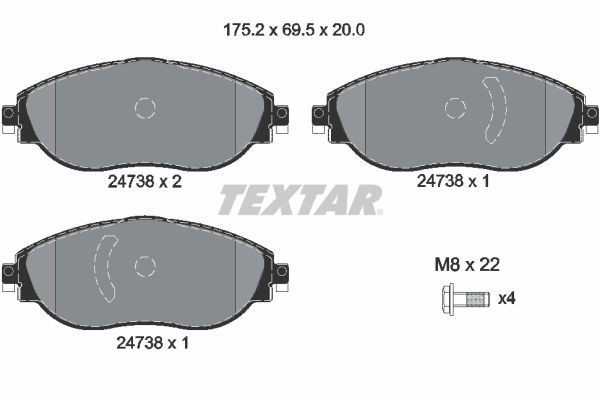 Textar Front Discs & Brake Pads Braking Service Kit Fits VW Tiguan Allspace gallery