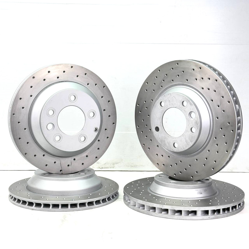 FOR PORSCHE CAYENNE 4.5 TURBO BRAKE DISC PERFORMANCE CROSS DRILLED 350MM 330MM