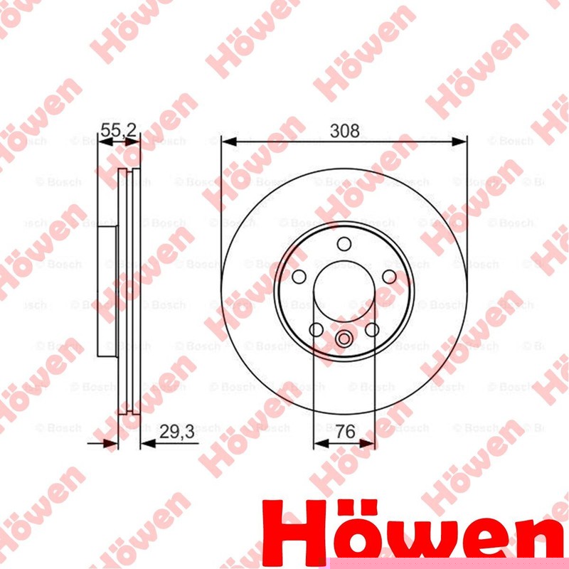 Fits VW Transporter 2003-2024 Brake Disc Front Howen #2 7H0615301D 7E0615301D
