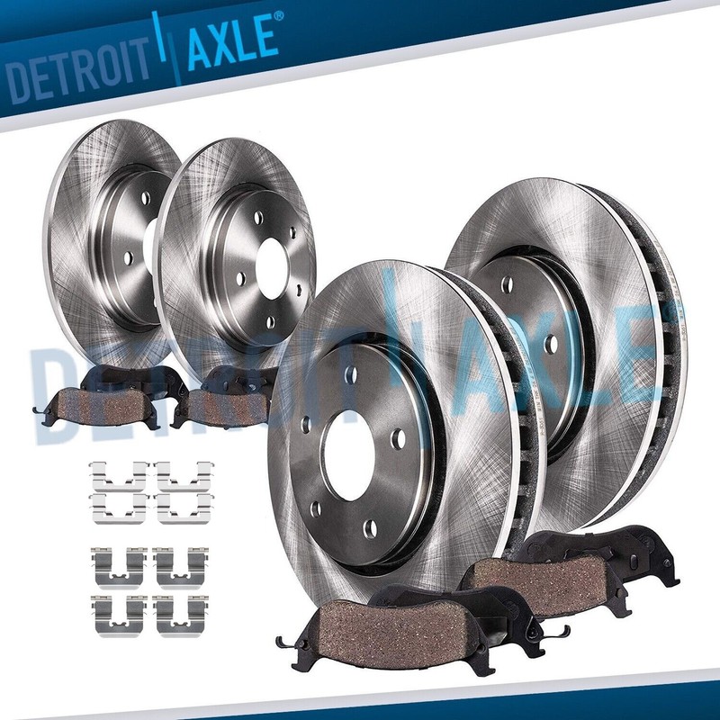 Front & Rear Rotors + Brake Pads for 2013 2014 2015 Hyundai Sonata Kia Optima