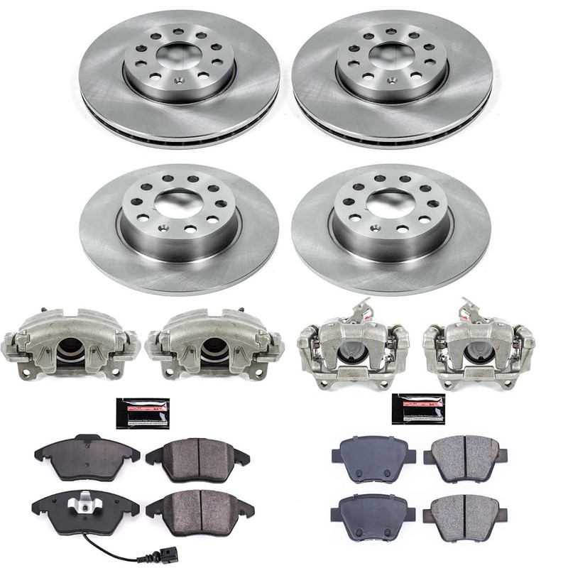Powerstop 288mm Front 272mm Rear Discs Calipers Pads Kit for Beetle Golf Jetta gallery