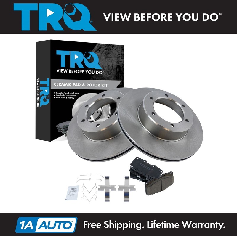 TRQ Front Ceramic Disc Brake Pads & Rotor Kit for Toyota Pickup Truck New
