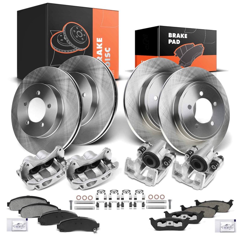 Disc Brake Rotor & Pads + Brake Caliper for Ford Explorer Mercury Front & Rear