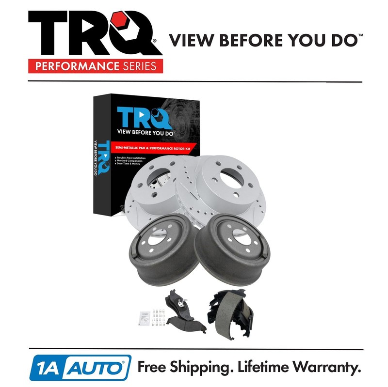 TRQ Performance Front & Rear Brake Pad & Rotor Kit For Jeep
