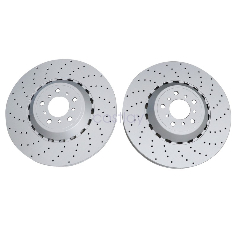 2X Front Vented & Drilled Disc Brake Rotors For BMW F10 F12 F13 M5 M6 gallery