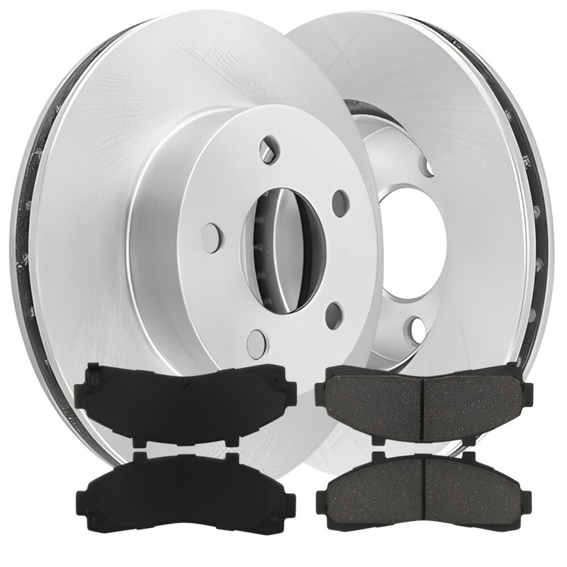 Front Right & Left Vented Brake Rotors With Pads For Ford Explorer 01-95 gallery