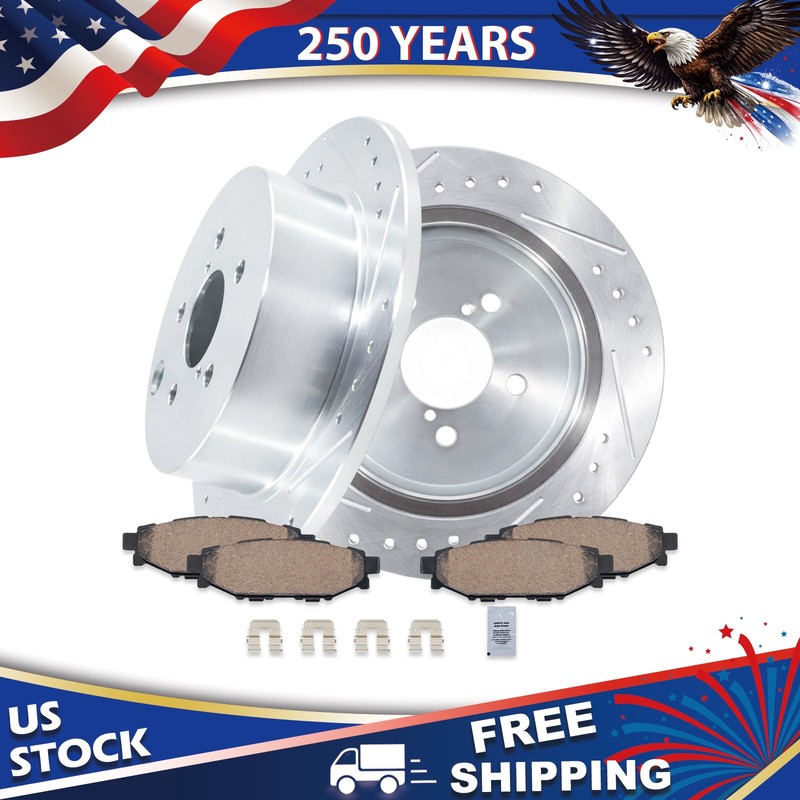 10.79″ REAR Drilled Rotors and Brake Pads for Crosstrek Forester Impreza XV