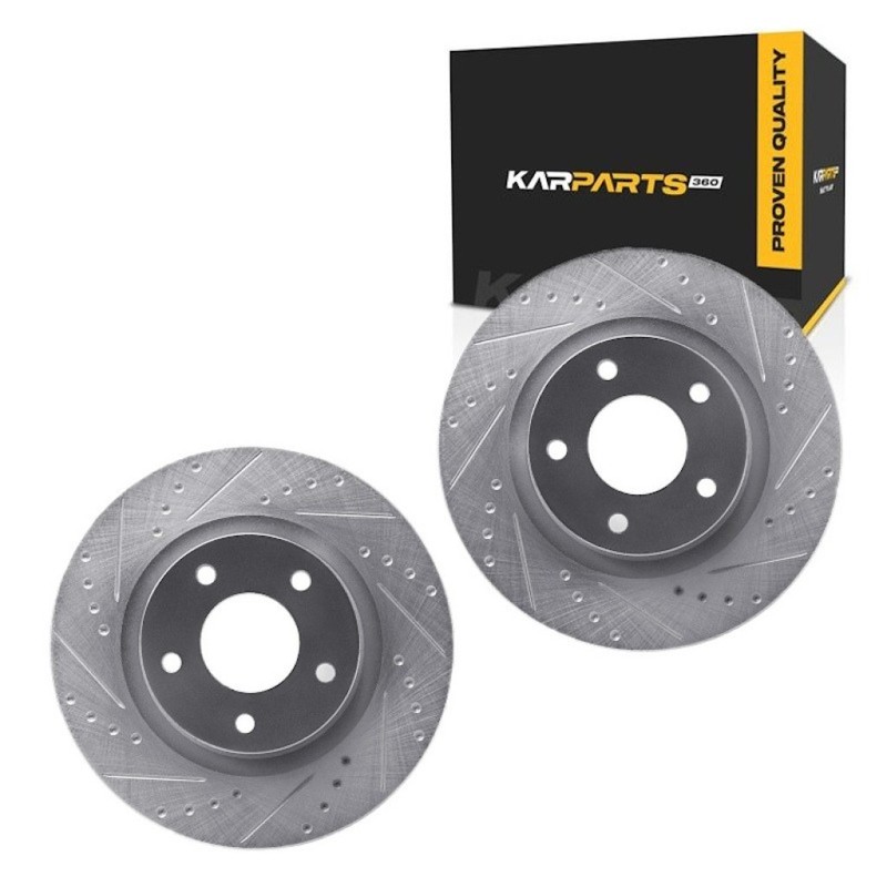 For Mitsubishi RVR 2011-2016 Rotors | Silver | Drilled And Slotted Rotor Style