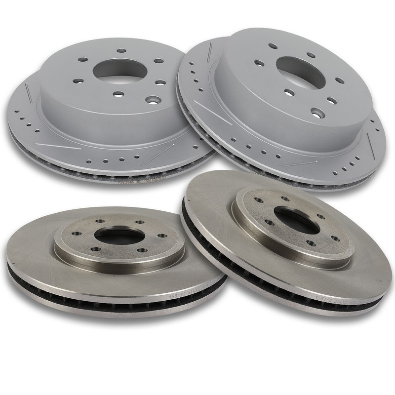 Discs 4X Front Rear Brake Rotors For 2005- 2017 2018 For Nissan Frontier Suzuki