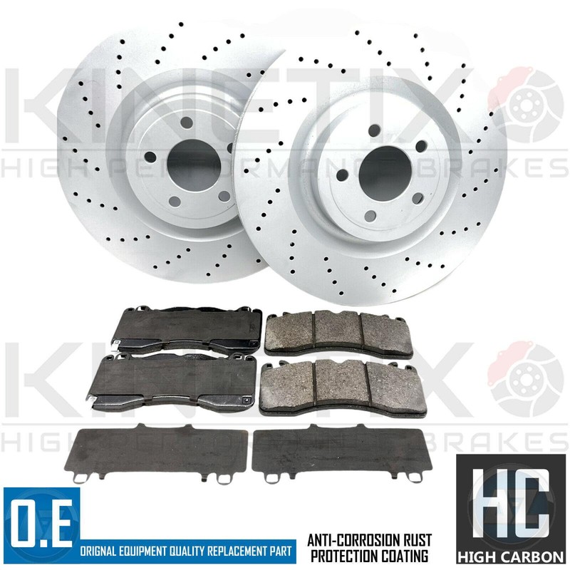 FOR FORD MUSTANG 5.0 V8 FRONT CROSS DRILLED PERFORMANCE BRAKE DISCS PADS 380mm