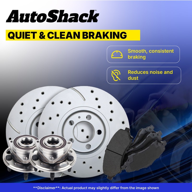 Front Drilled Slotted Brake Rotors Premium Ceramic Pad Hub for VW, Rabbit 06-09 gallery