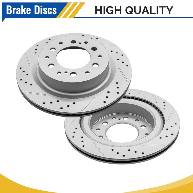 Rear Disc Drilled Brake Rotors Set for 2023 Toyota Tundra Sequoia Lexus LX600