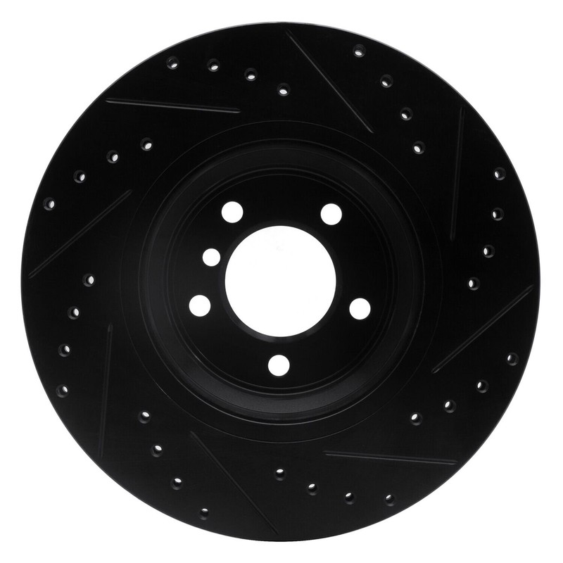 For BMW X1 13-15 eLINE Drilled & Slotted 1-Piece Front Driver Side Brake Rotor gallery