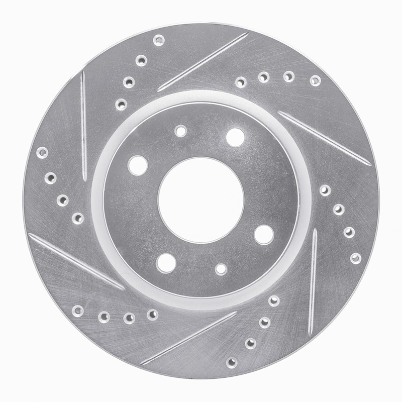 R1 Concepts eLINE Drilled & Slotted 1-Piece Rear Driver Side Brake Rotor