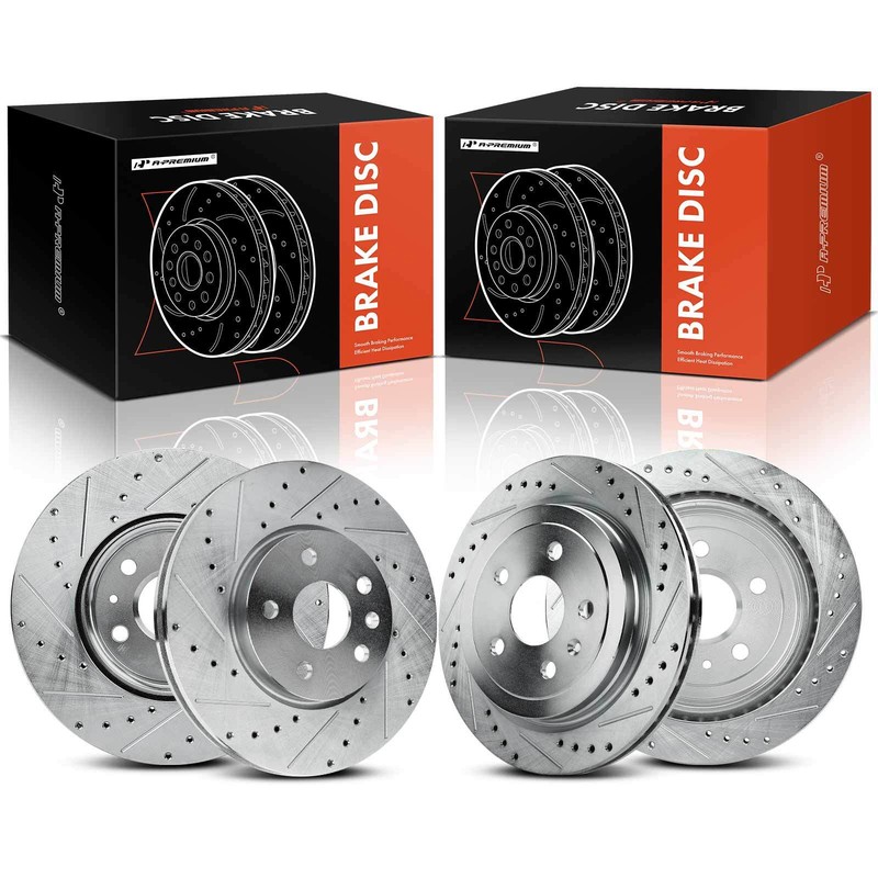 4x New Front & Rear Drilled Brake Rotors for Chevrolet Camaro 2010-2015 V6 3.6L