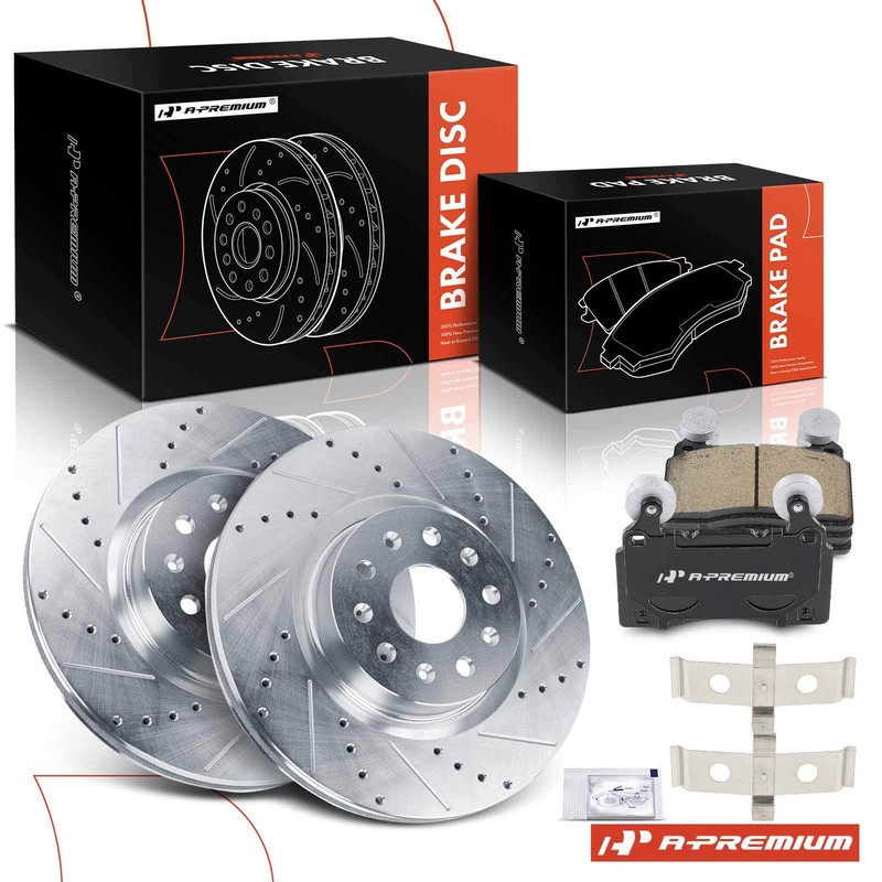 6x Front Drilled Brake Rotors & Ceramic Brake Pads for Chevy Camaro Cadillac CTS