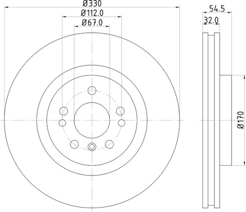 Hella Pagid 355126301 Front Disc Brake Rotor For Mercedes-Benz ML350, GLE350