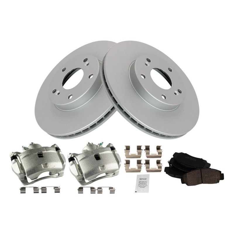 TRQ Brake Pad & Rotor Kit Ceramic Premium G-Coated Fits 2005-2005 Honda Accord gallery