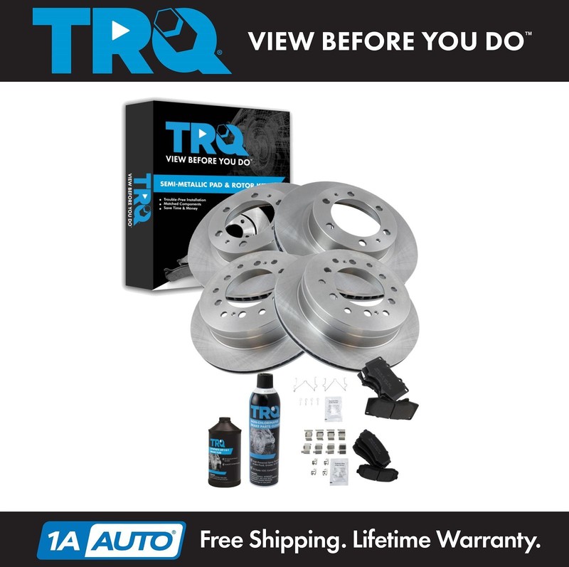 TRQ Front and Rear Brake Pad & Rotor Kit Fits 2003-2009 Toyota