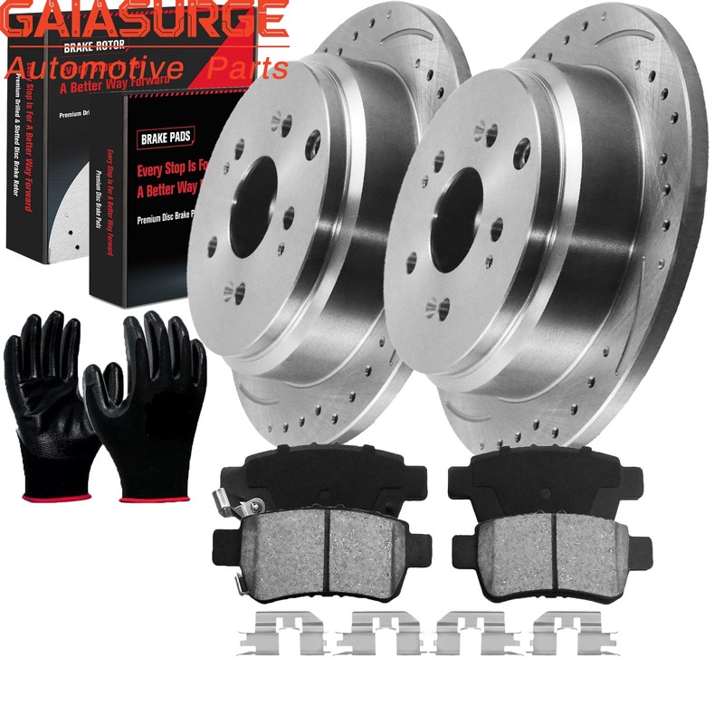 REAR Disc Rotors Ceramic Brake Pads Kits for 2005 2006 2007-2010 Honda Odyssey