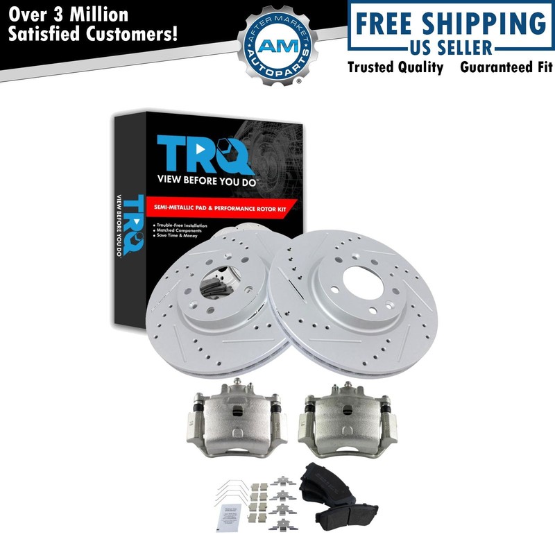 Front Metallic Pads Performance Rotors & Caliper Kit for Ford Lincoln Mazda