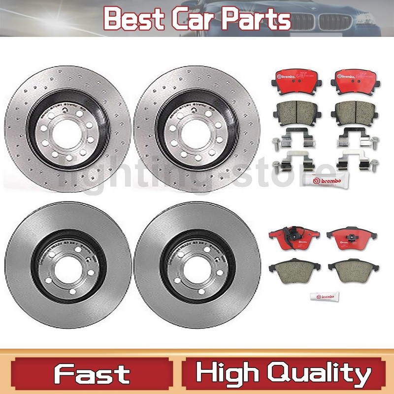 Front+Rear Brake Pads and Disc Rotors full set Fits 2006 Audi A6 A6 Quattro