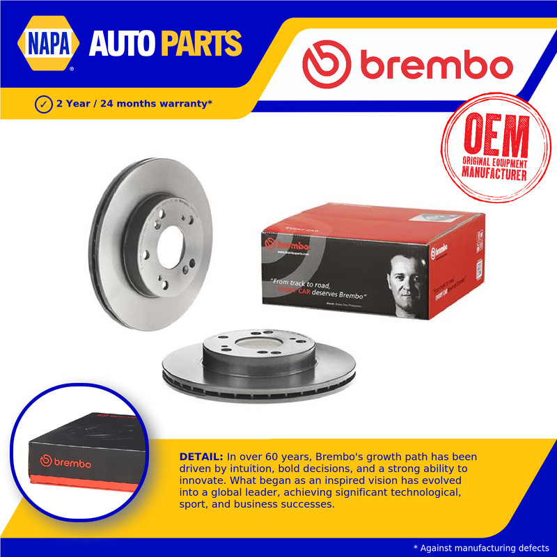 2x Brake Discs Pair Vented fits HONDA CR-Z ZF 1.5 Front 2010 on 262mm Set Brembo