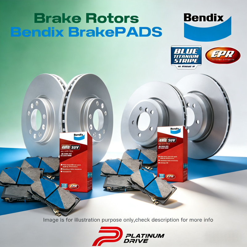 Full Set Disc Rotors+Bendix 4WD Brake Pads for Toyota RAV 4 A30 A40 ALA49 05-19