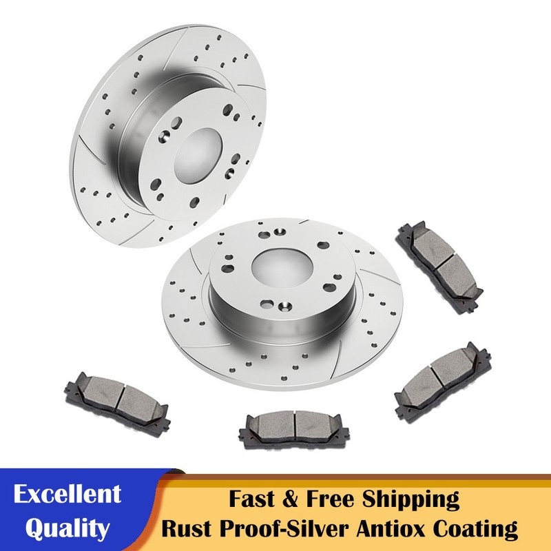 260mm Rear Discs Brake Rotors Brake Pads for 06 07-15 Honda Civic Acura ILX CSX