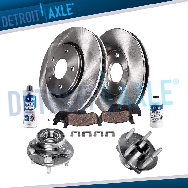Front Rotors Brake Pads Wheel Hub Bearings for Buick LaCrosse Regal Sportback
