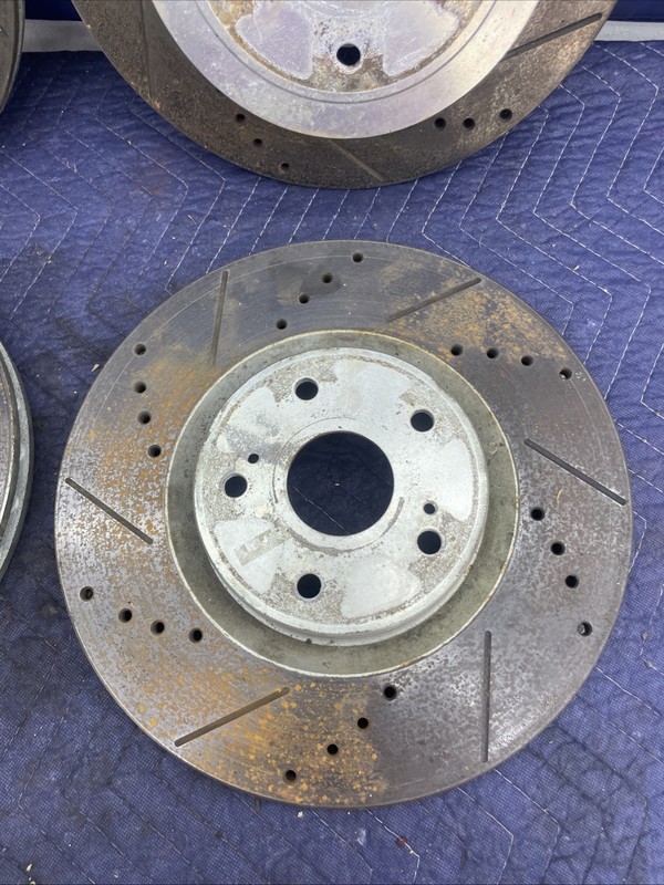 05-07 Subaru WRX STi Front & Rear Drill/Slotted Brake Rotors 5x114.3 3k Miles gallery