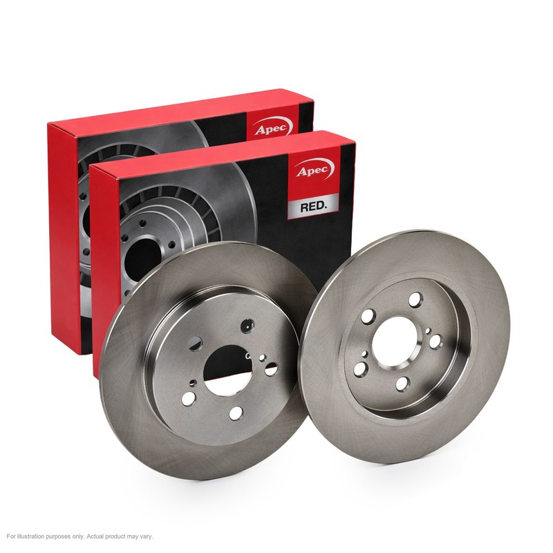 2x APEC Rear Brake Discs for TOYOTA PRIUS PHV 2016-22 259mm Solid DSK2811