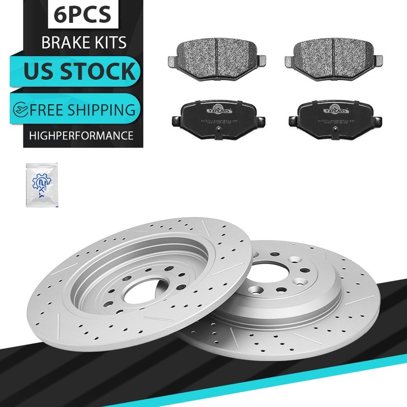 330mm REAR Drilled Brake Rotor Ceramic Pad for 2013-2017 Ford Explorer MKT Flex